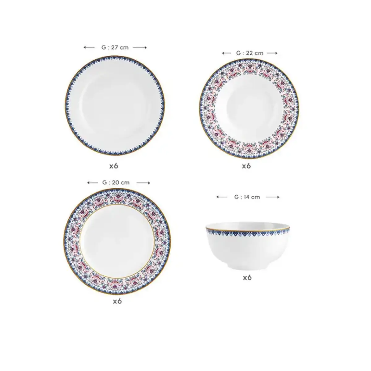 Karaca Forever Bone Melen 24-piece Dinner Set For 6 People, 8683650361831