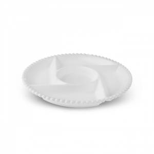 Karaca Carmen Perla 5 Compartment Round Presentation Plate - 27 Cm, 153.09.01.4032
