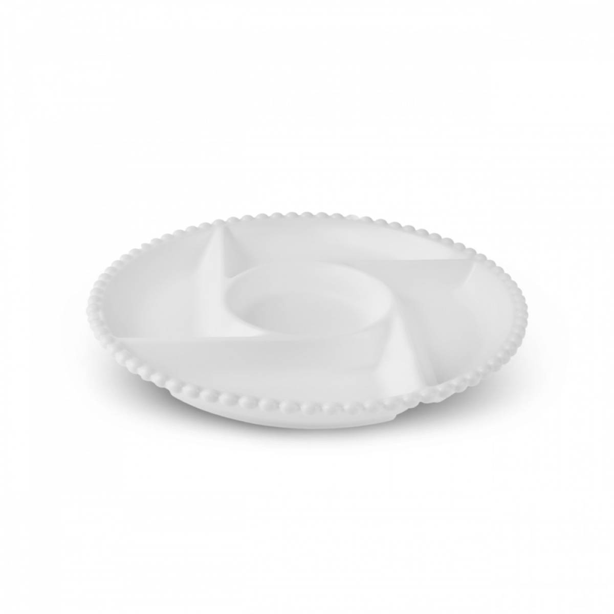 Karaca Carmen Perla 5 Compartment Round Presentation Plate - 27 Cm, 153.09.01.4032