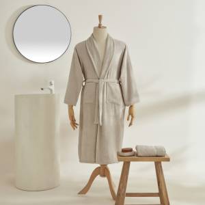 Karaca Home Sarah Anderson Alven Men�s Bathrobe Set Xl/xxl - Beige, 8680214386965