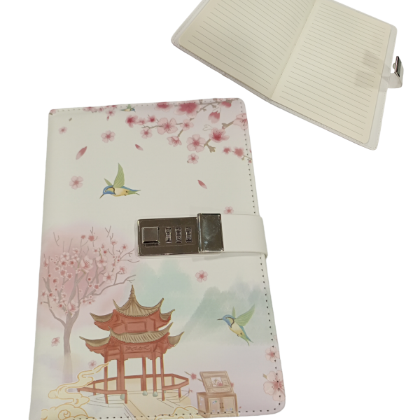 Mascube Note Book 80sh Lined With Lock Design 22x14.5cm # Gjb2214