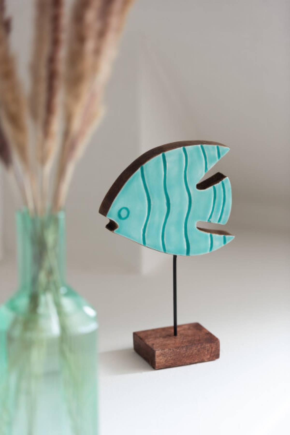 Jolipa , Dolphin On Stand Mang Azur S (14x21x5cm)
