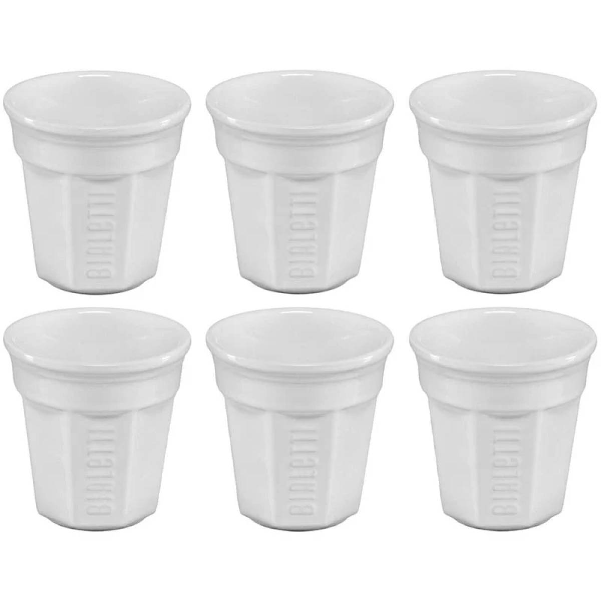 Bialetti Y0tz502 Espresso Cups Set Of 6 (0.6l, White Color)