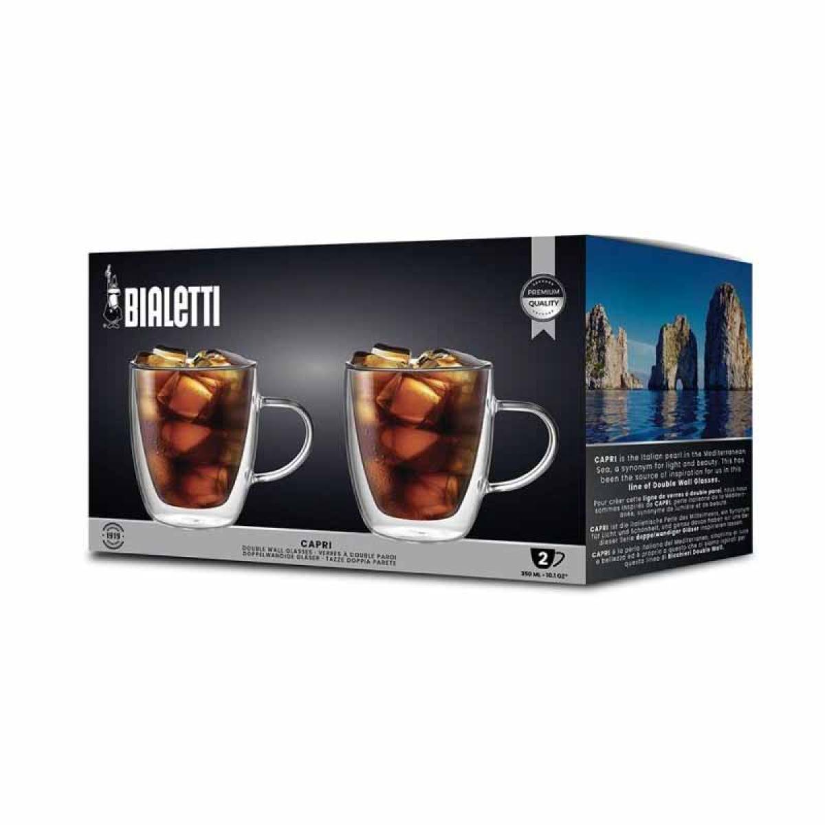 Bialetti Dbw008 Double Wall Capri 350ml Glass Set