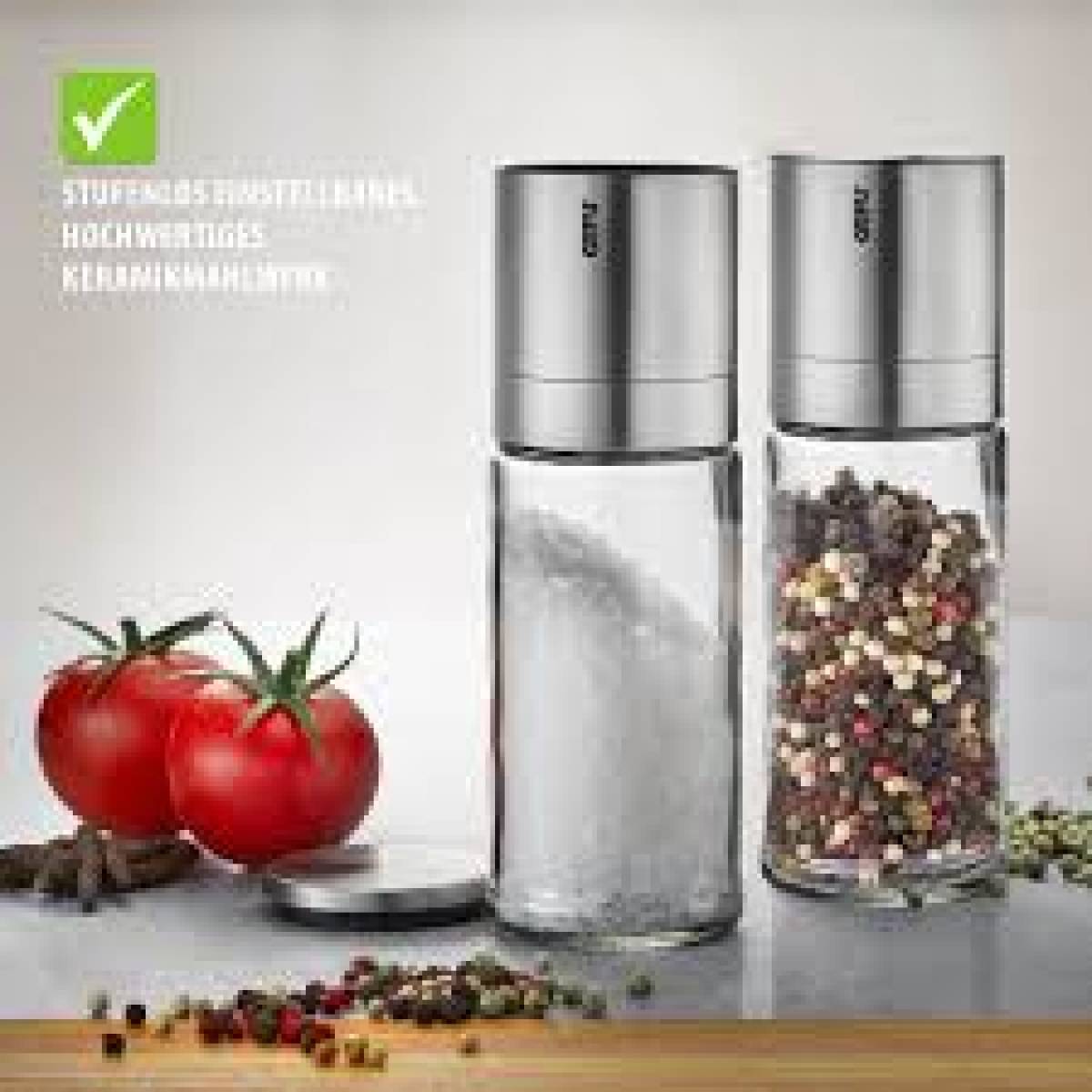 Gefu - Salt Or Pepper Mill Lamola,2 Pcs