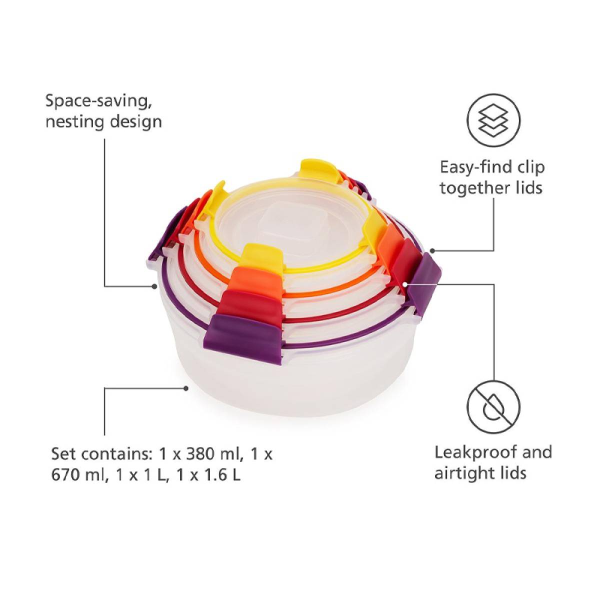 Joseph Joseph Nest Lock Round 4 Pcs