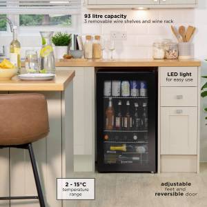 Russell Hobbs Freestanding Bottles Cooler Fridge, Black