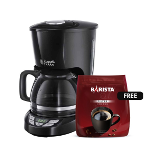 Russell Hobbs Coffee Maker, Black + Free Barista American Blend