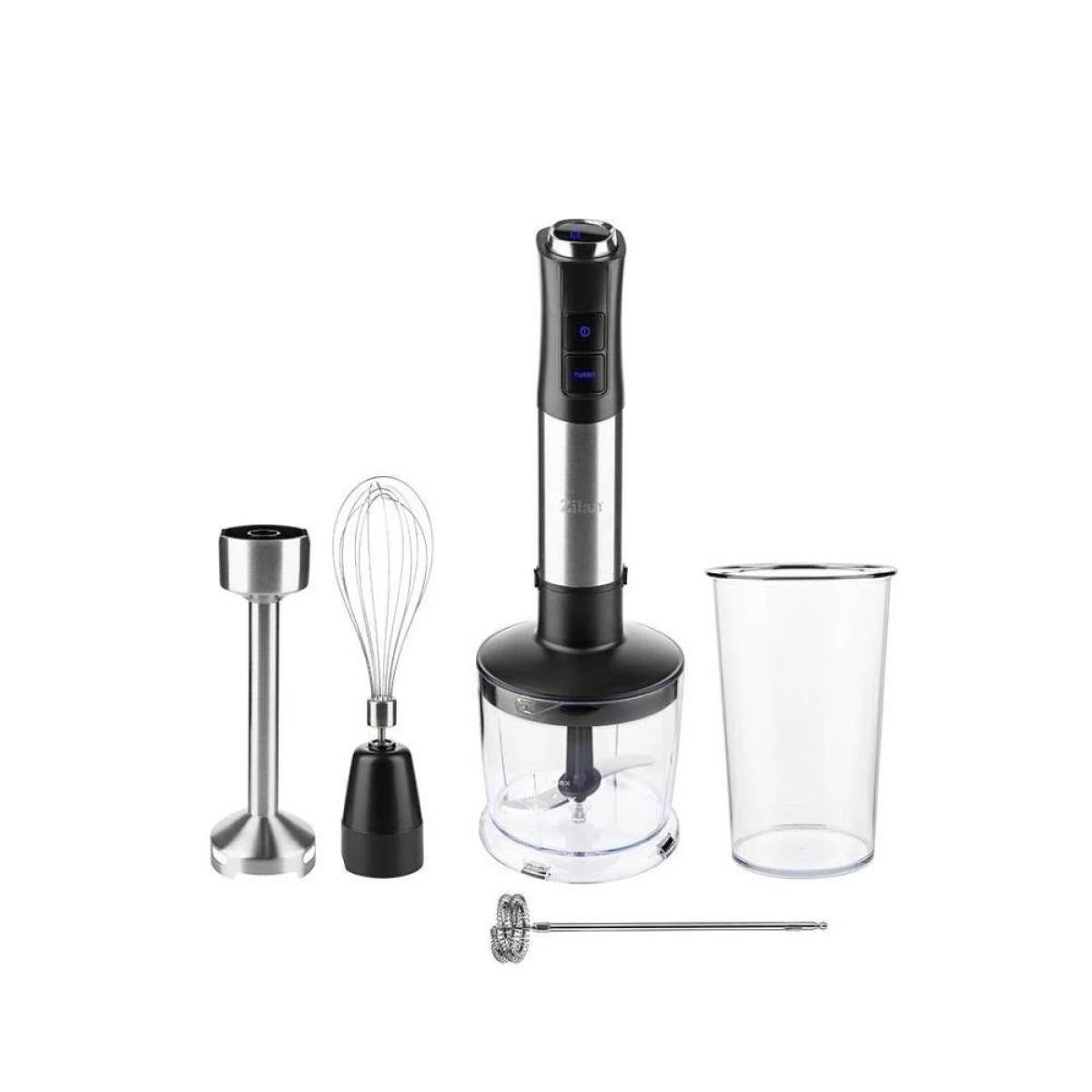 Zilan 5-in-1 Vertical Mixer, 1200w Power, 12-speed Settings, Turbo Function, Digital Display � Stainless Steel, Zln3939