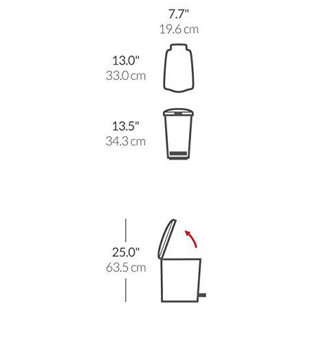 Simplehuman Slim Pedal Bin_black Plastic_10l