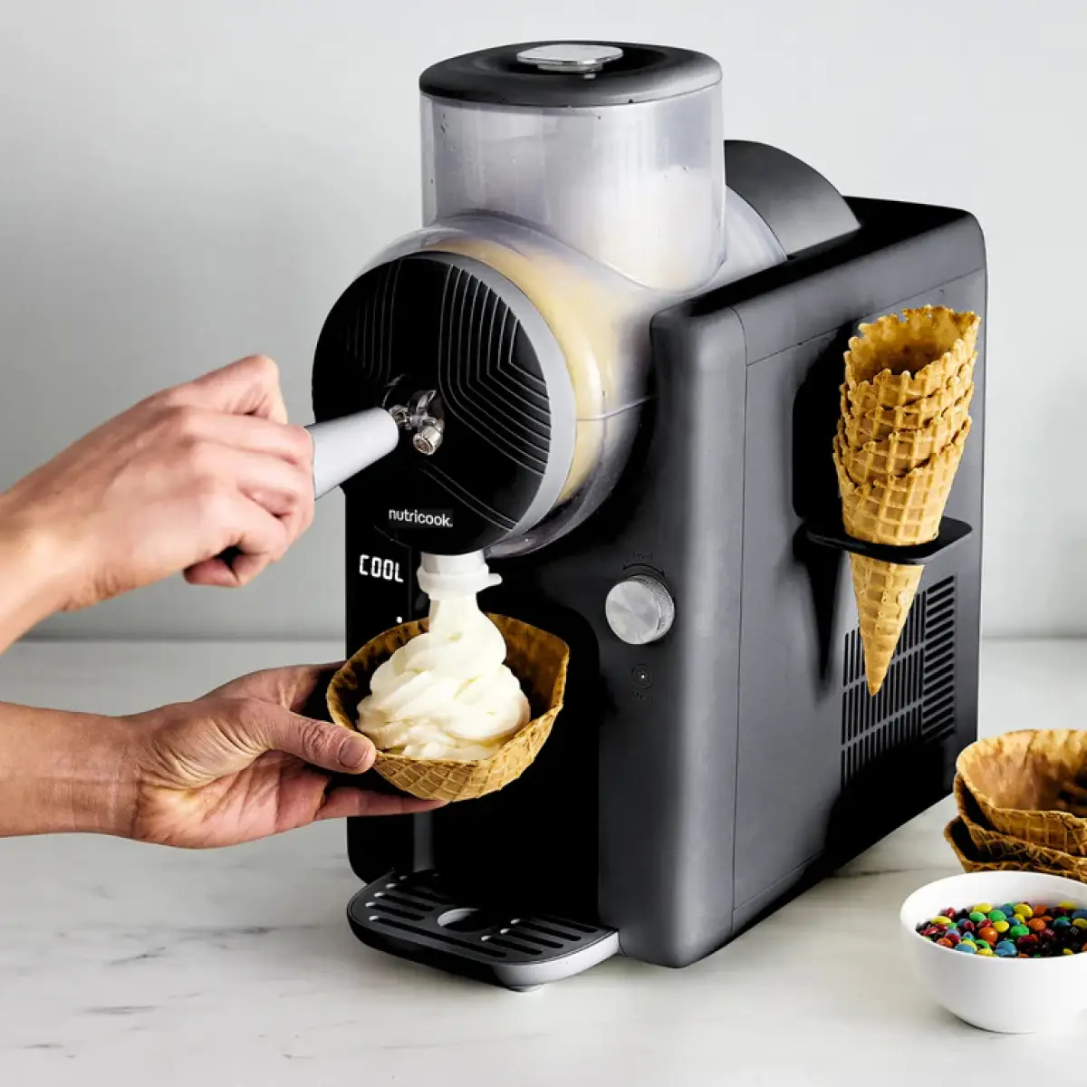 Nutricook Frost - Ice Cream Maker, Slushie, Sorbet & Milkshake, 1.8l Capacity, 6 Preset Modes, 7 Texture Settings - Black, Nc-frs330bg