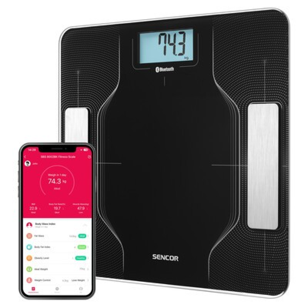 Sencor 180kg Capacity, Bia Method, Measures Fat, Water, Muscle, Bone Mass.