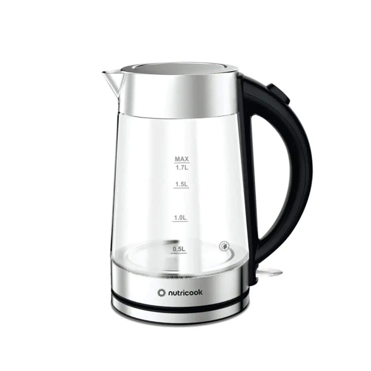 Nutricook Electric Glass Kettle - 1.7l,  Double-wall Heavy Duty Elite Durability, Nc-gk100