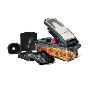 Nutricook Vegetable Chopper - Essentials,  4-in-1 Functionality - Black, Nc-vc150