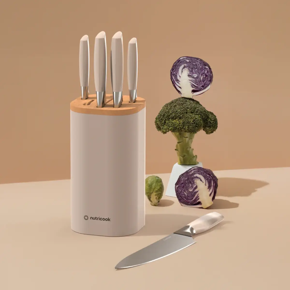 Nutricook Everyday 6 Pieces Knife Set - Beige, Nc-kb150bg