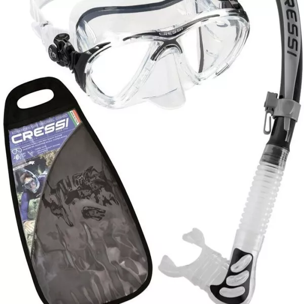 Masque De Plongée Adulte CRESSI Big Eyes+Alpha Ultra Dry Combo Black/Black Combo Set Masque+Snorkel Ultra Dry Pour Plongu00e9e Et Plongu00e9e Avec Tuba, Noir/Noir, Taille Unique, Adultes Masque Tuba