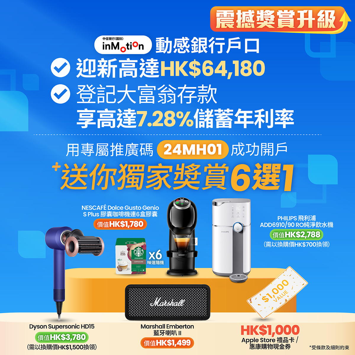 中信銀行: 中信銀行- 【🎁信銀國際inMotion開戶超抵優惠：迎新禮遇高達HK$6,000 + 7.28%... - GroupBuya  購物Jetso