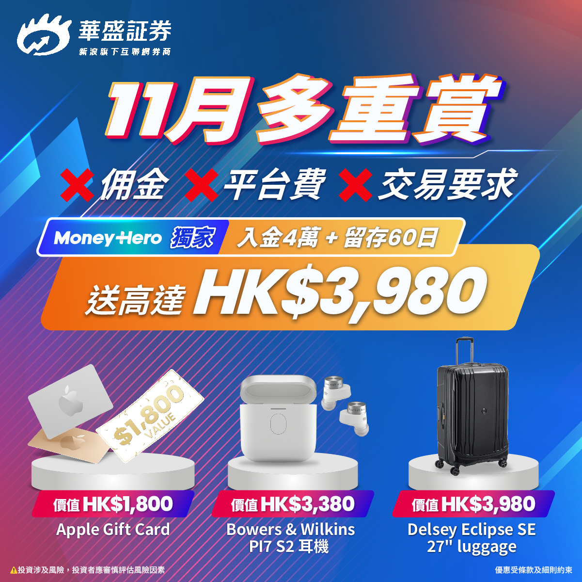 華盛証券: 華盛証券- 【🎁華盛證券限時優惠】開戶＋入金$10,000 即拎LOJEL 29吋行李箱🧳 或HK... - GroupBuya  購物Jetso