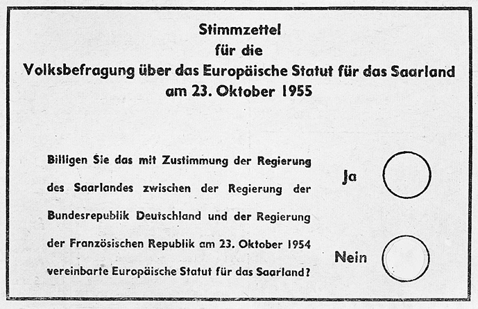 Westeuropäische Union Stimmzettel Saar-Statut StudySmarter