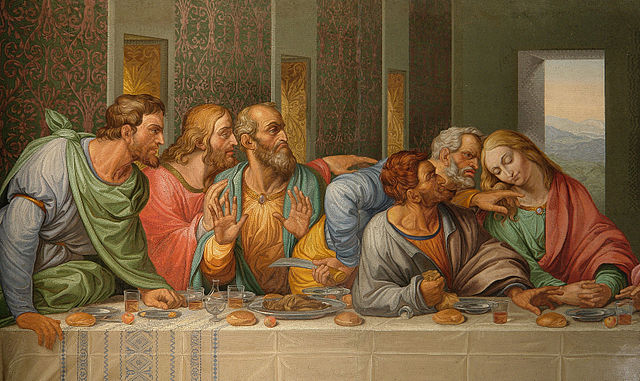 Detail of da Vinci's "The Last Supper". Leonardo Da Vinci. StudySmarter.