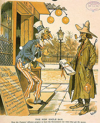 Historia de EE.UU. historieta política sobre las Alianzas de los Agricultores StudySmarter
