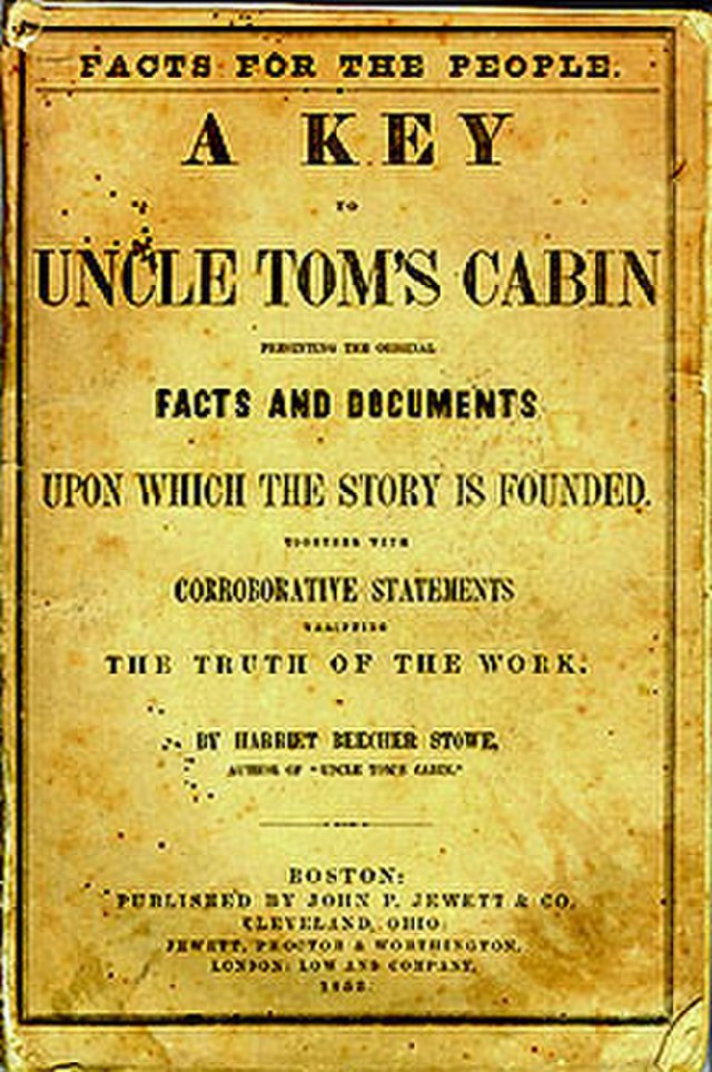 Harriet Beecher Stowe, Couverture du livre A Key to Uncle Tom's Cabin compilé par Harriet Beecher Stowe, StudySmarter