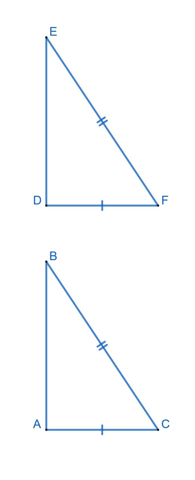 HL, ASA and AAS, Equally oriented right triangles, StudySmarter