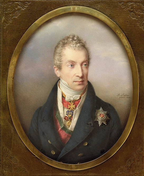 Concierto de Europa y el príncipe Klemens von Metternich, Retrato del príncipe Klemens Wenzel Lothar von Metternich, por Friedrich Johann Gottlieb Lieder, 1822. Fuente: Wikipedia Commons (dominio público), StudySmarter.