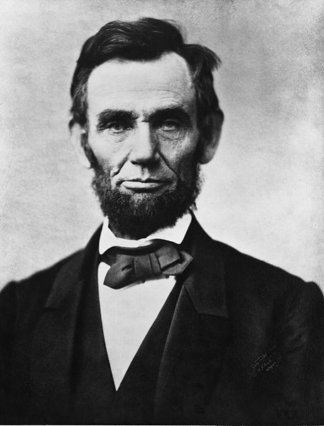 photo de portrait en noir et blanc d'Abraham Lincoln