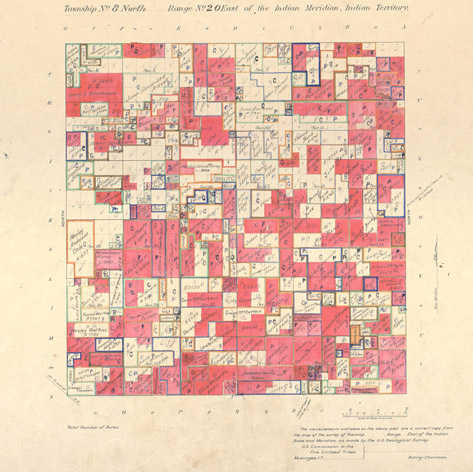 Histoire des États-Unis Carte de l'attribution des terres tribales StudySmarter