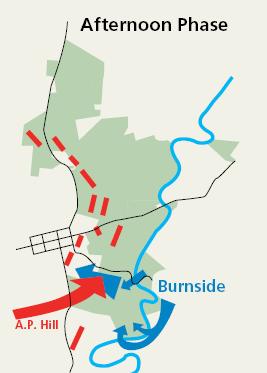 Antietam/Bataille de Sharpsburg Bataille d'Antietam Carte Phase de l'après-midi StudySmarter