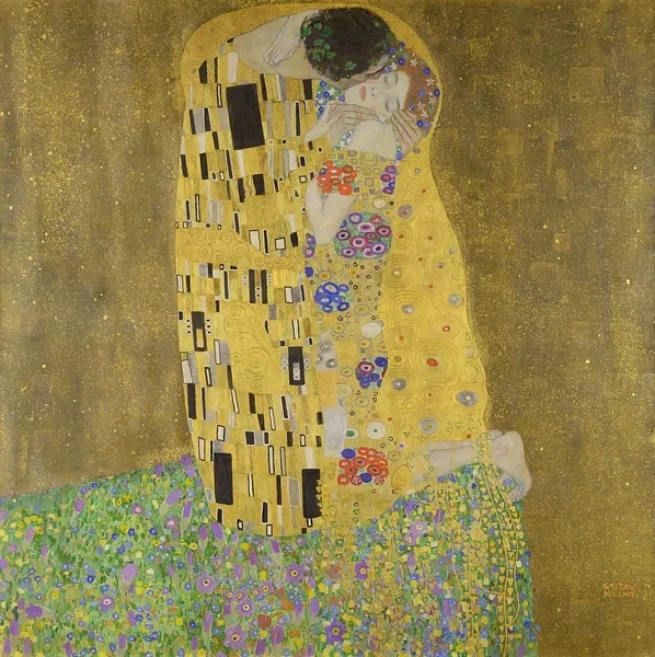 Malerei Gustav Klimt der Kuss Mixed Media StudySmarter