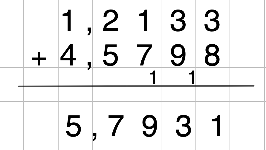 Addition von Dezimalzahlen Aufgabe StudySmarter