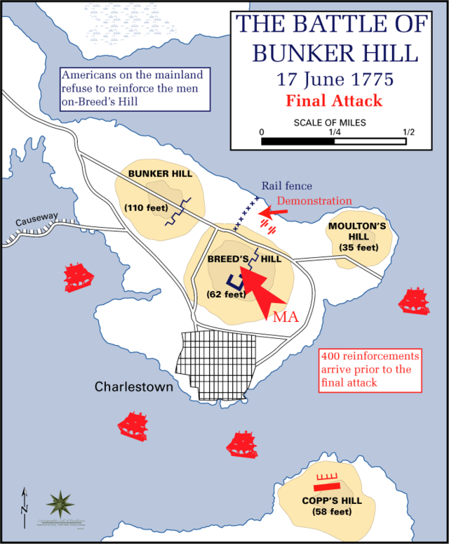 Battle of Bunker Hill / Map of the Final Attack / StudySmarter