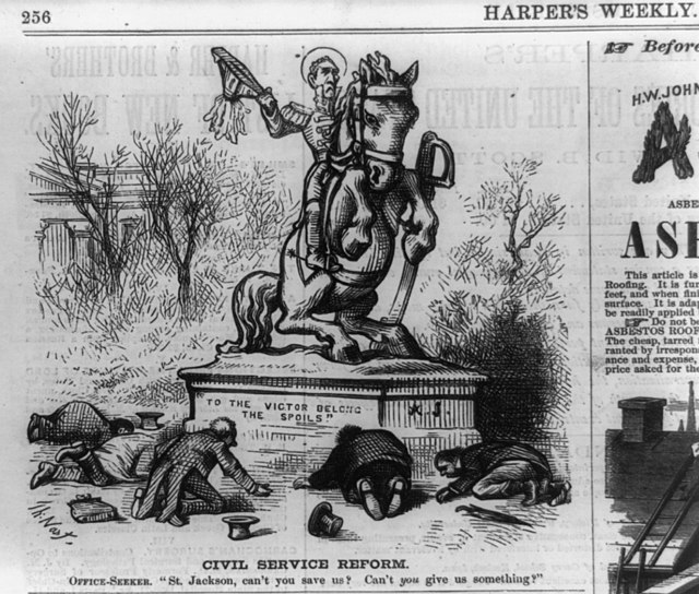 Spoils System Caricature politique sur la réforme de la fonction publique StudySmarter