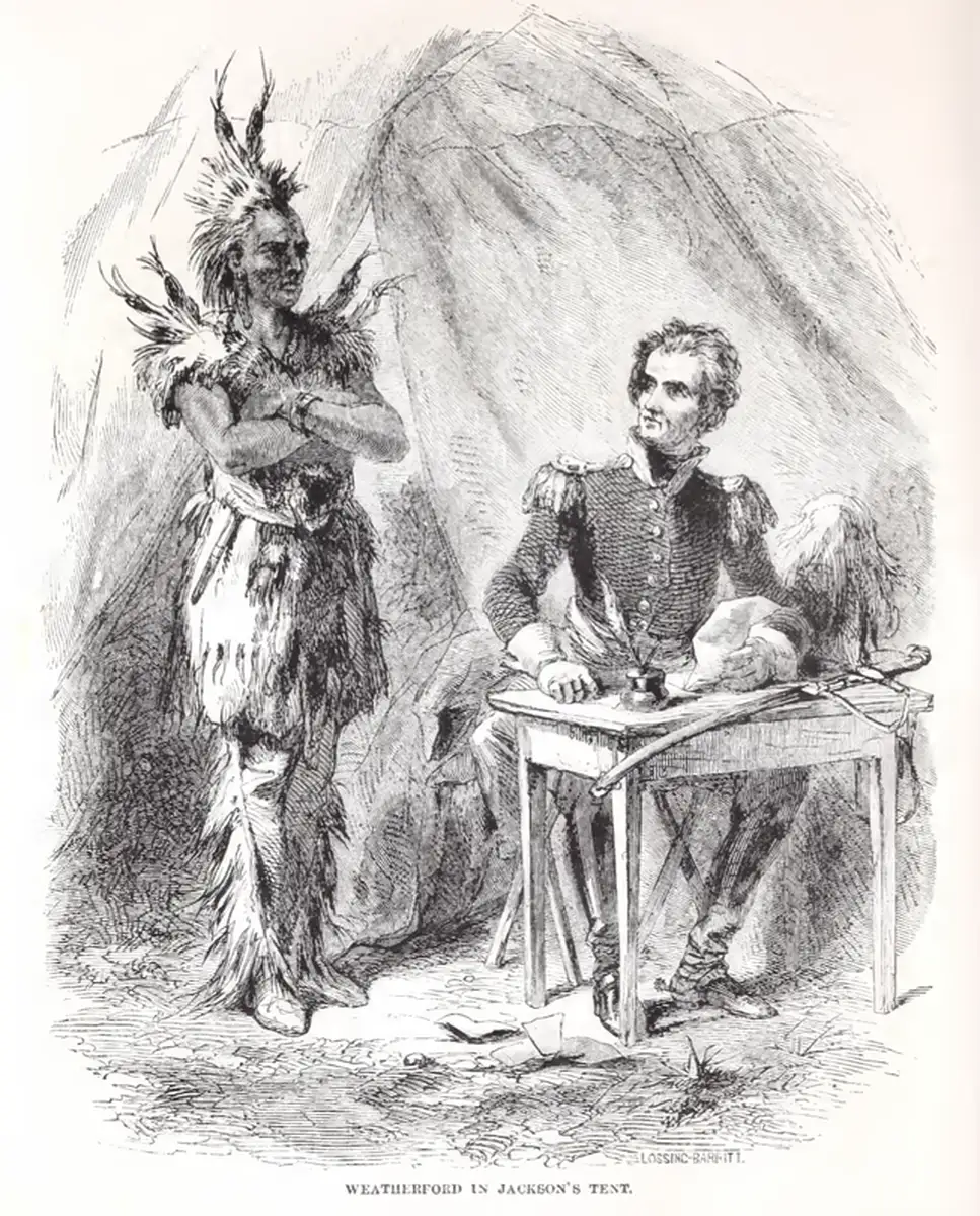 Destruction of Native American Society, Treaty Signing between Andrew Jackson and Red Stick Chief Weatherford, StudySmarter