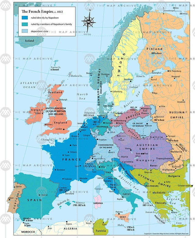 First French Empire Map of French Empire 1812 StudySmarter