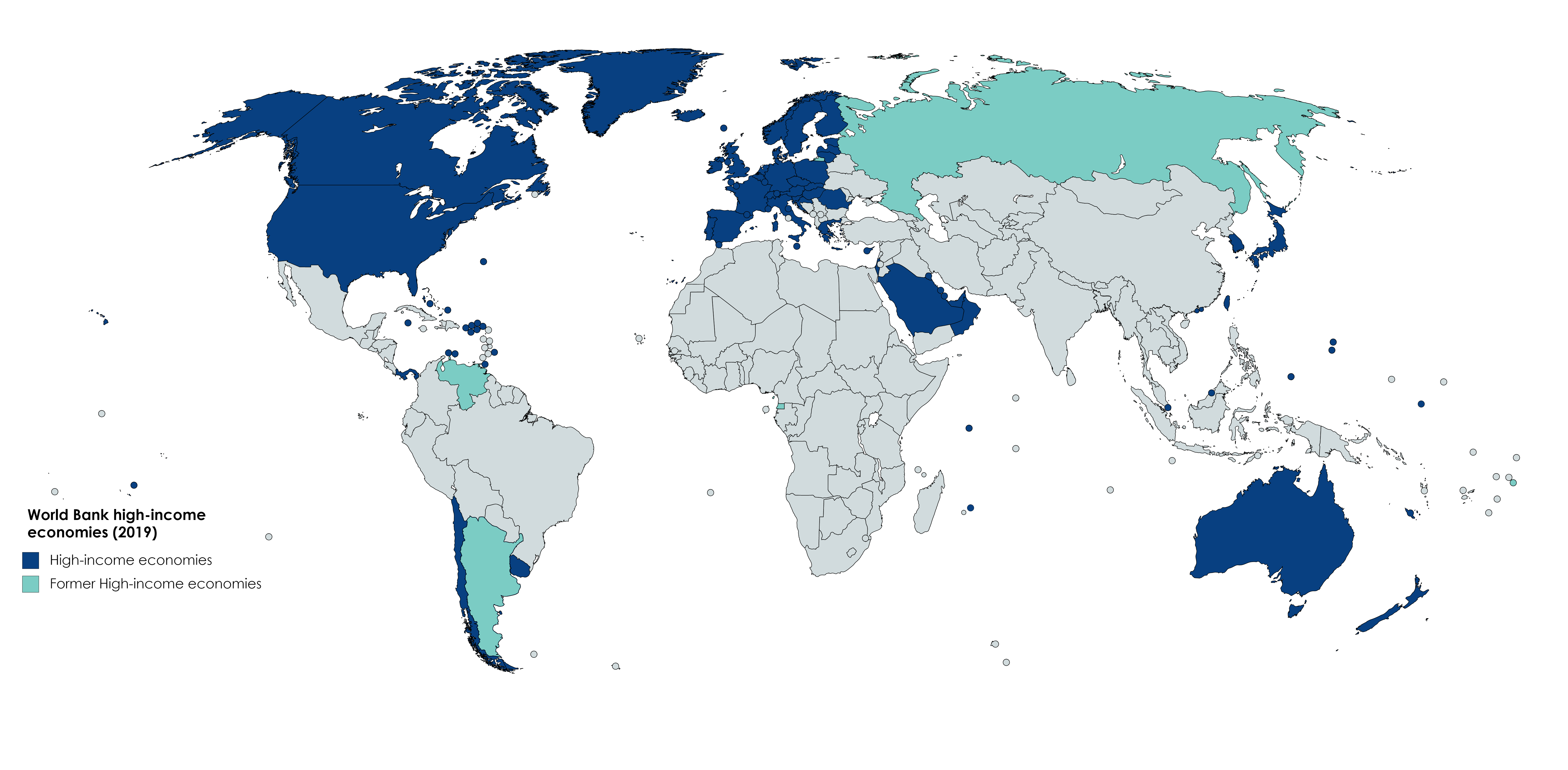 Pays développés Pays aux économies développées représentés sur la carte du monde StudySmarter