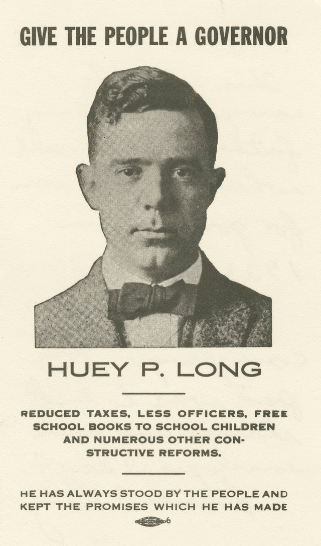 Huey Long Huey P Long for Governor PosterStudySmarter