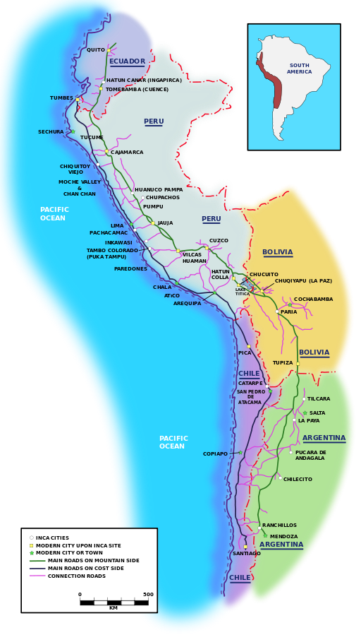 Incas, Carte routière, StudySmarter