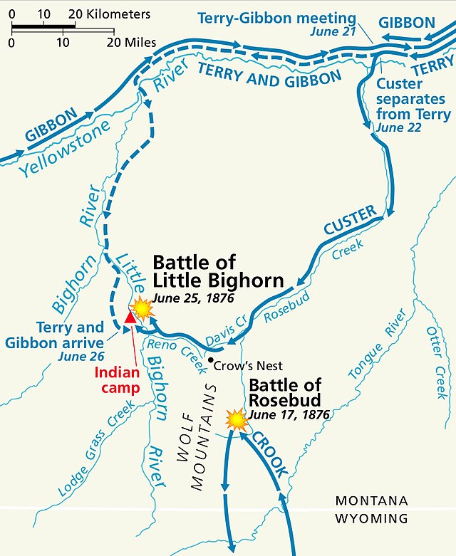 Mapa de la batalla de Little Bighorn Estudia mejor