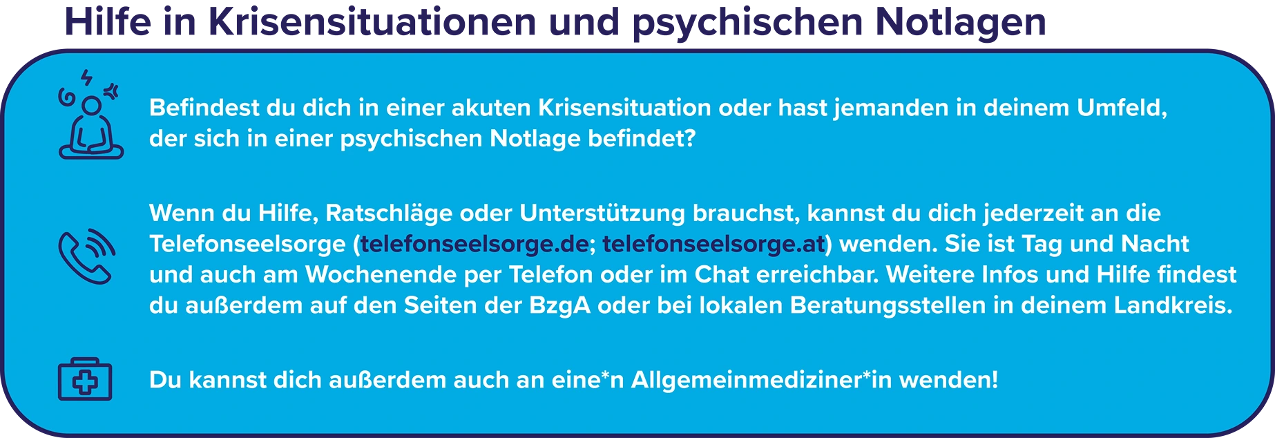 Psychische Erkrankungen Therapie Banner Hilfe in Krisensituationen StudySmarter