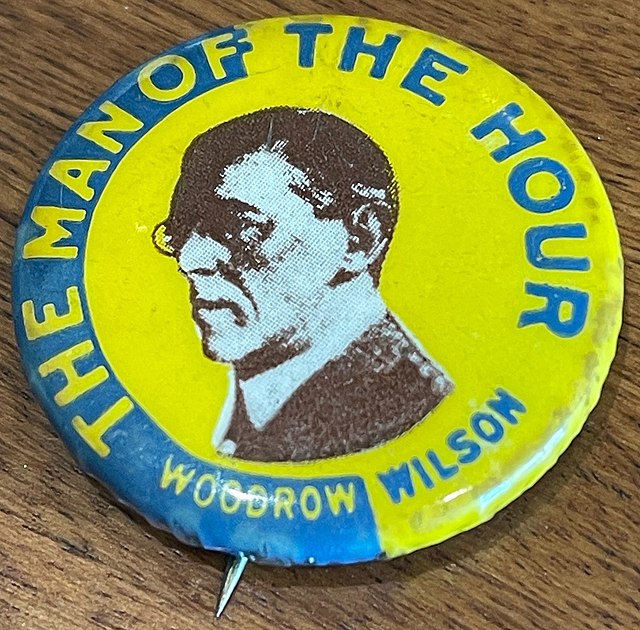 1912 Election Woodrow Wilson Campaign Button in the 1912 election 91Ó°ÊÓ