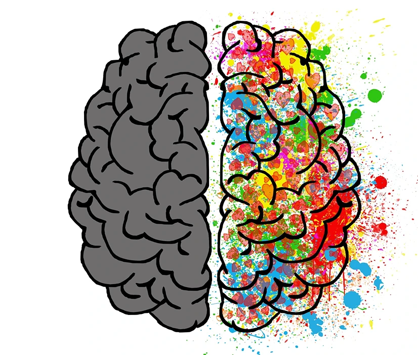 Mrs. Dalloway, Gray left brain and colorful right brain, 91Ó°ÊÓ
