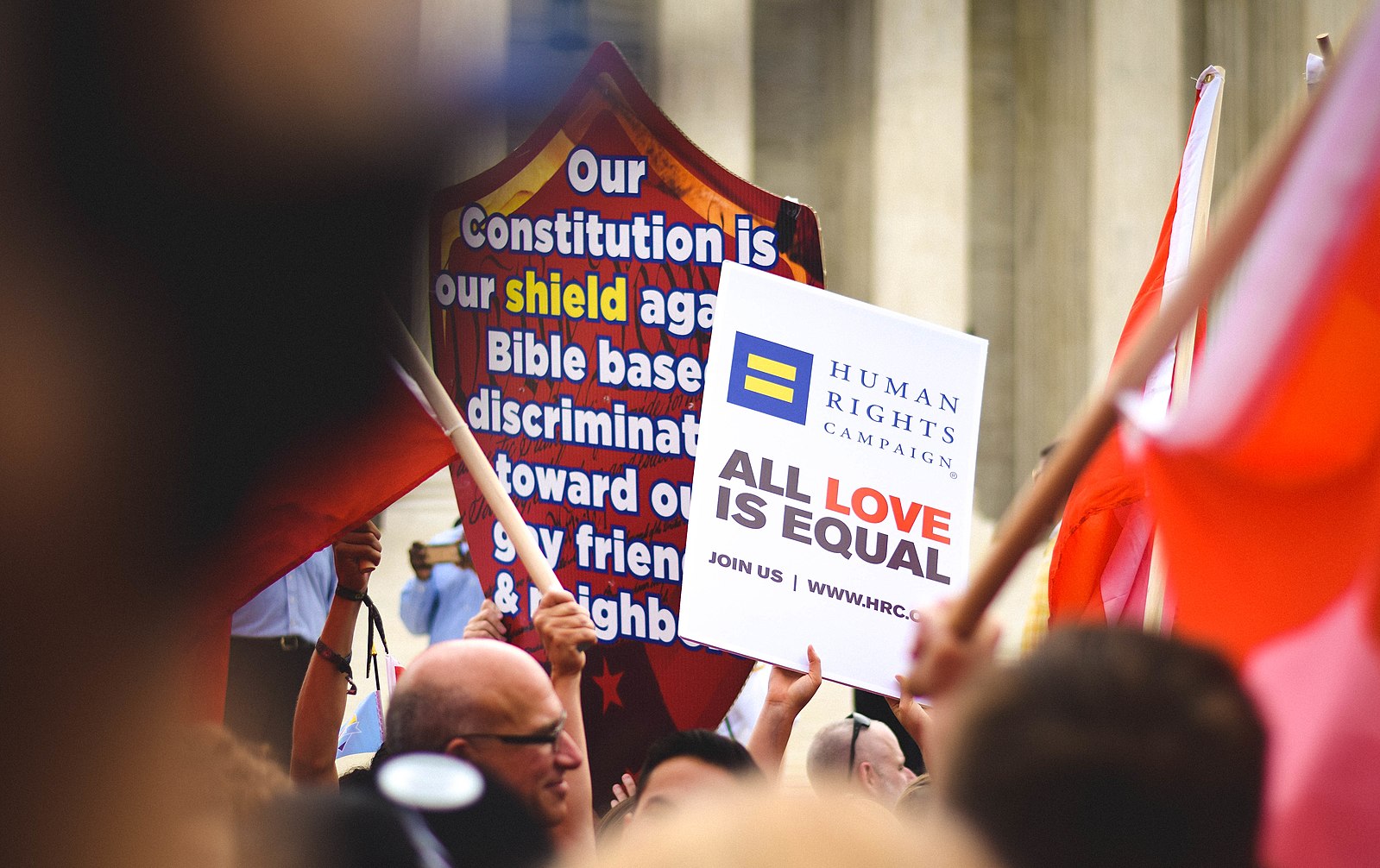 The celebration in front of the US Supreme Court, Same Sex Marriage StudySmarter