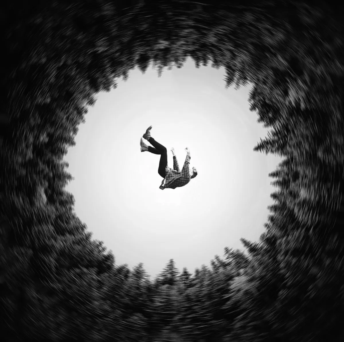 Kurt Vonnegut, An illustration of a man falling through trees, StudySmarter