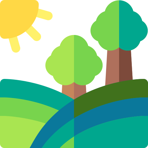 Metáfora ampliada. Hermosos árboles de verano se alzan en una colina soleada. Estudia mejor.