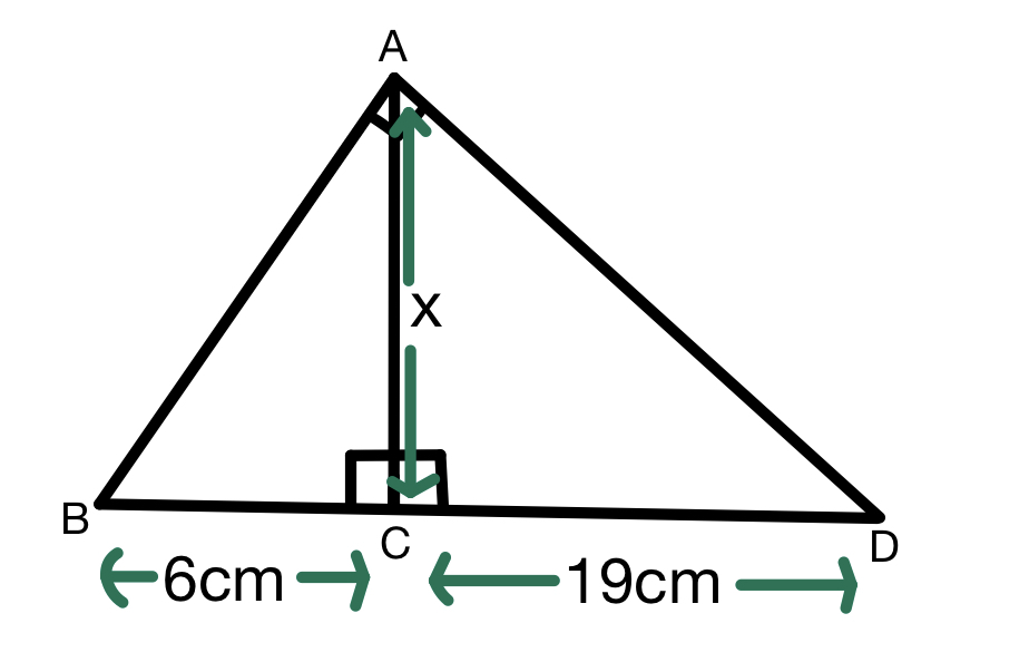 La moyenne géométrique dans un triangle, Triangle avec altitude manquante à trouver, Jordan Madge