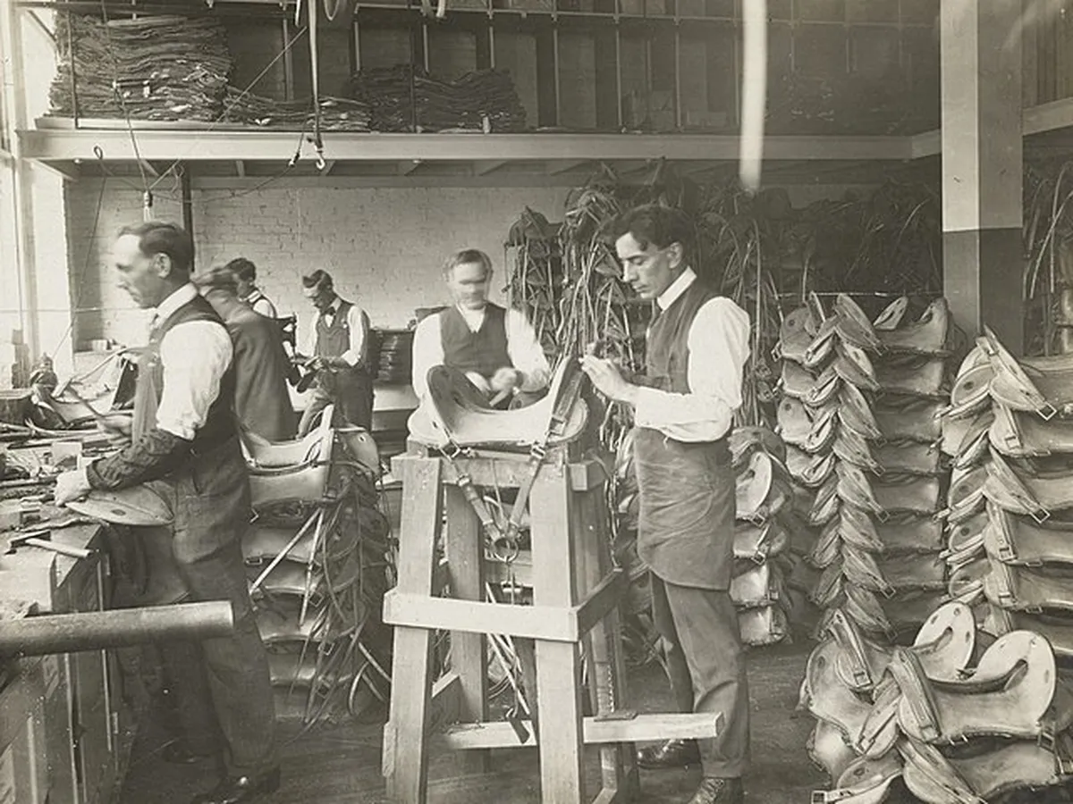 War Industry Boards Production of cavalry saddles in a factory in Portland Oregon StudySmarter