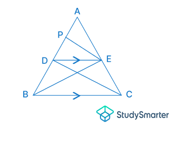 Teoremas de proporcionalidad Triángulo dividido por segmentos StudySmarter